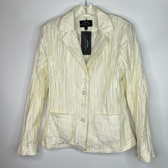 Montana Co White Button Blazer Jacket NWT Medium - Picture 1 of 9